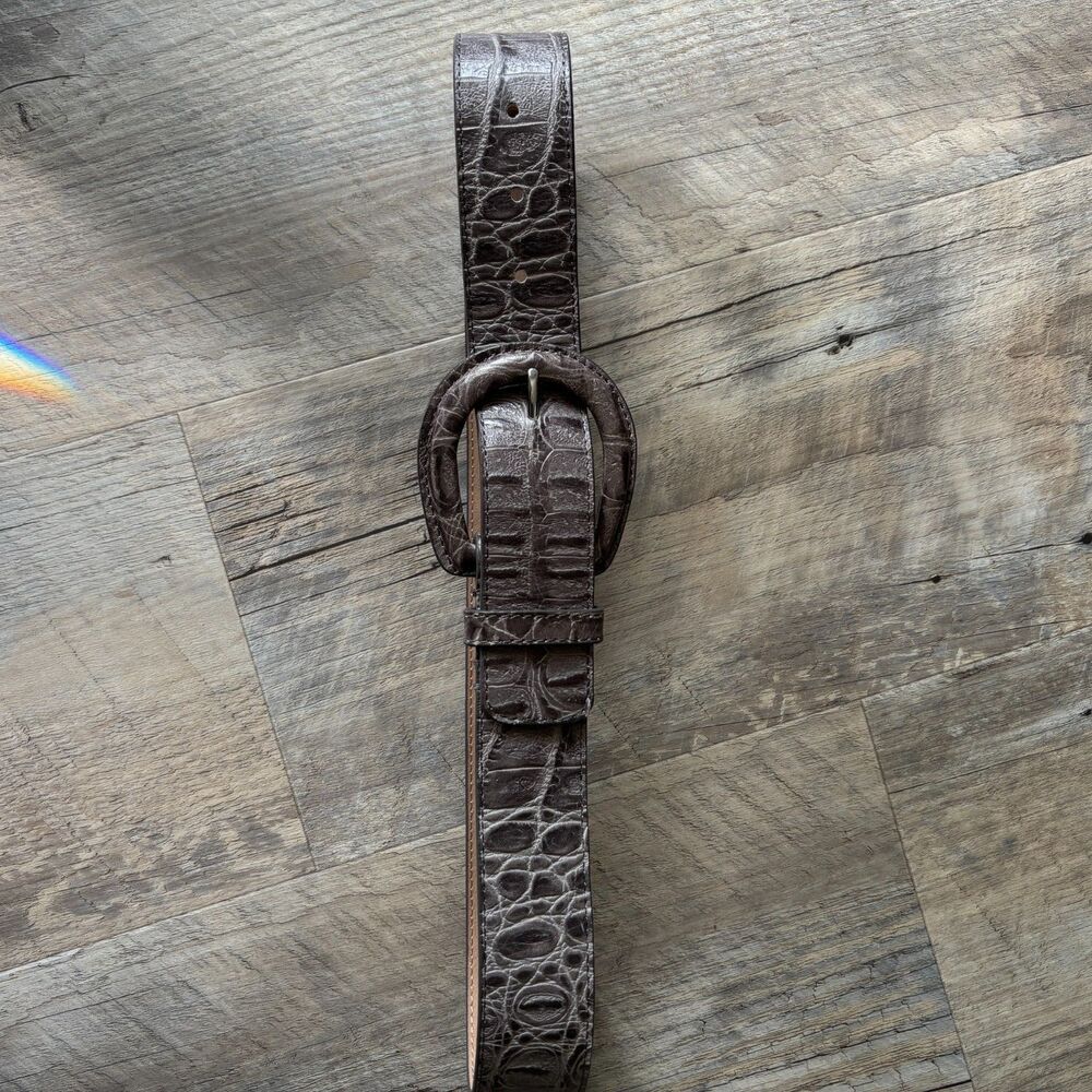 TALBOT"S Barrel Out Cowgirl Genuine Leather Snakeskin Pattern Lady Size XS Belt